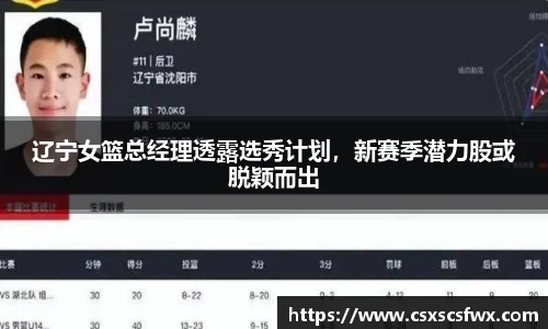 辽宁女篮总经理透露选秀计划，新赛季潜力股或脱颖而出