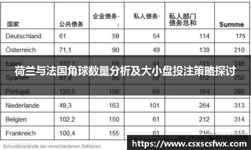 荷兰与法国角球数量分析及大小盘投注策略探讨