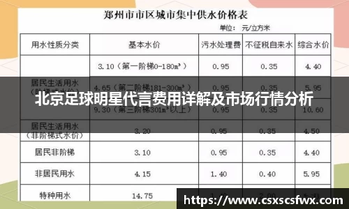 北京足球明星代言费用详解及市场行情分析